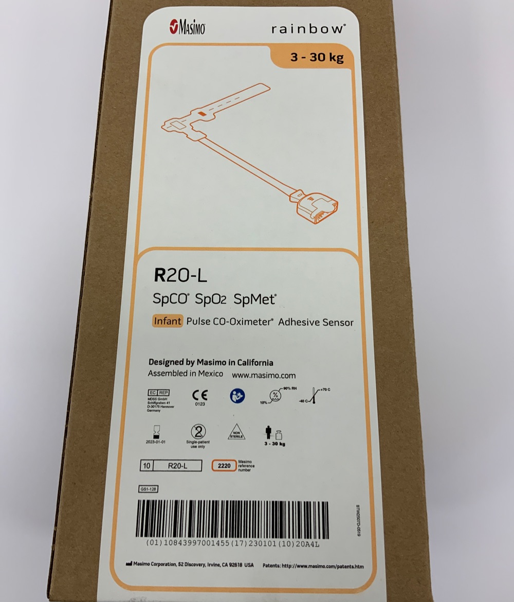 SpO2 Einwegs. Kleinkinder 3-30 kg VE=10 Stück -Rainbow- Typ SpO2, SpCO, SpMet c SpO2 Einwegs. Kleinkinder 3-30 kg VE=10 Stück -Rainbow- Typ SpO2, SpCO, SpMet c