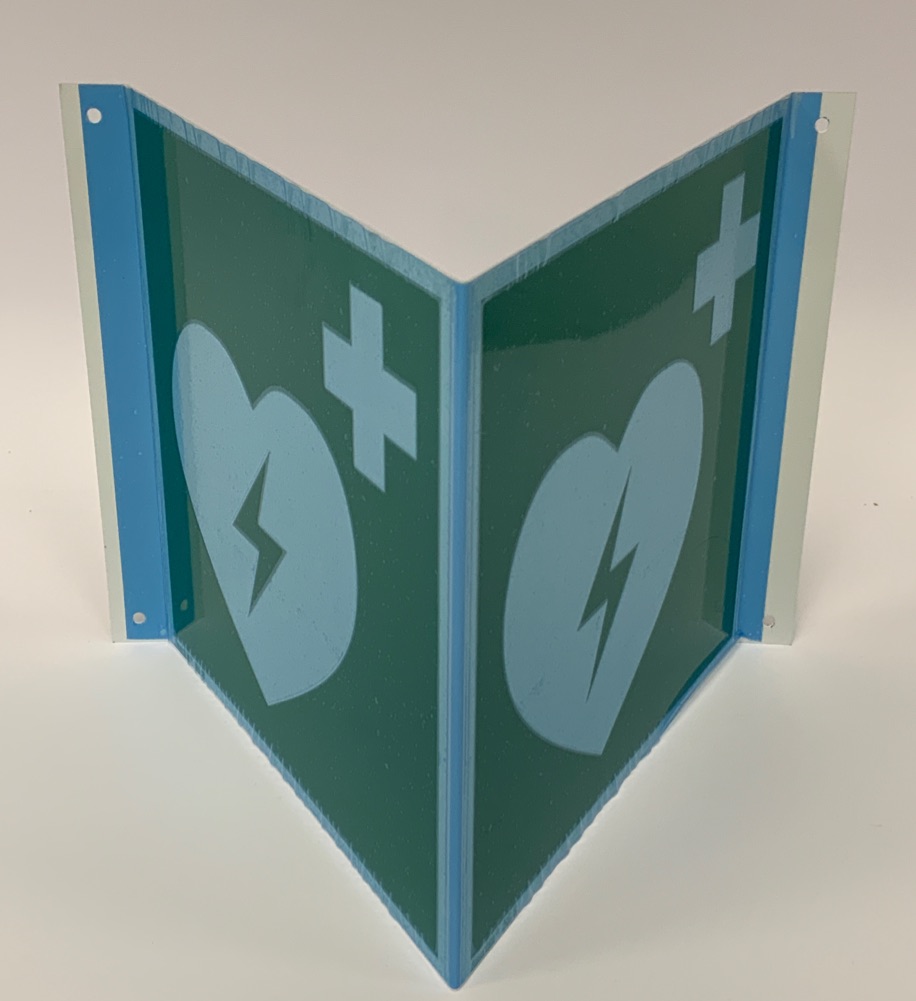 Rettungszeichen Nasen-/Winkelschild AED - Aluminium