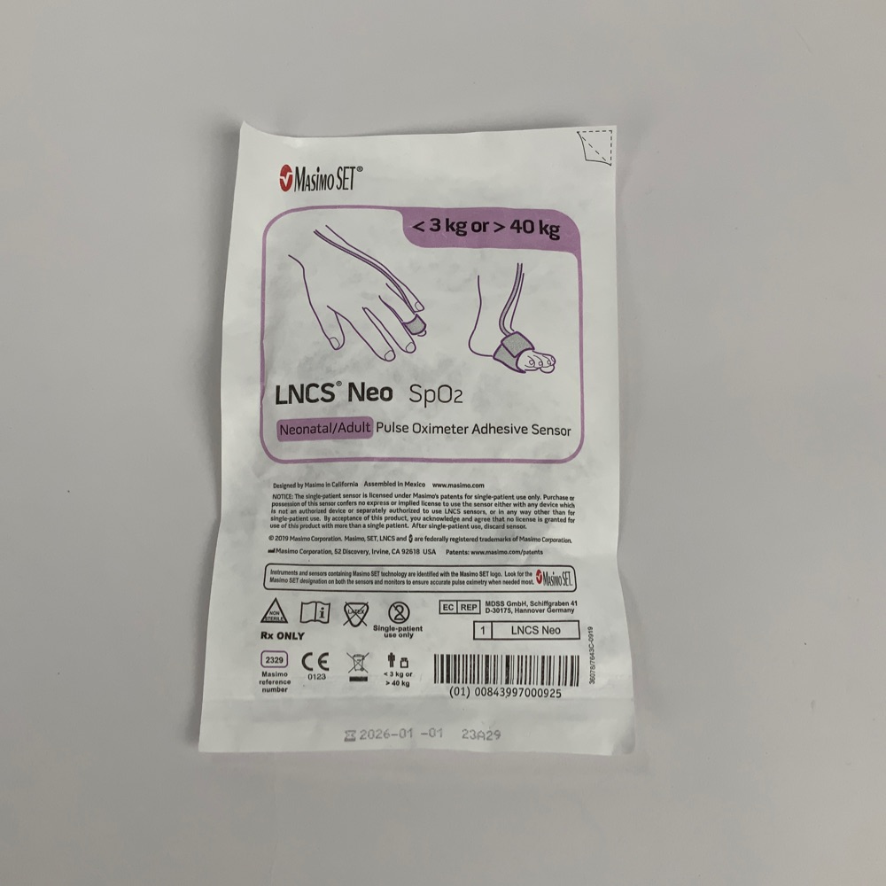 SpO2 Einwegs. Neonaten kl.3 kg-Zeh gr. 40 kg-Finger Mindestabnahme=20 Stk. Sub-D