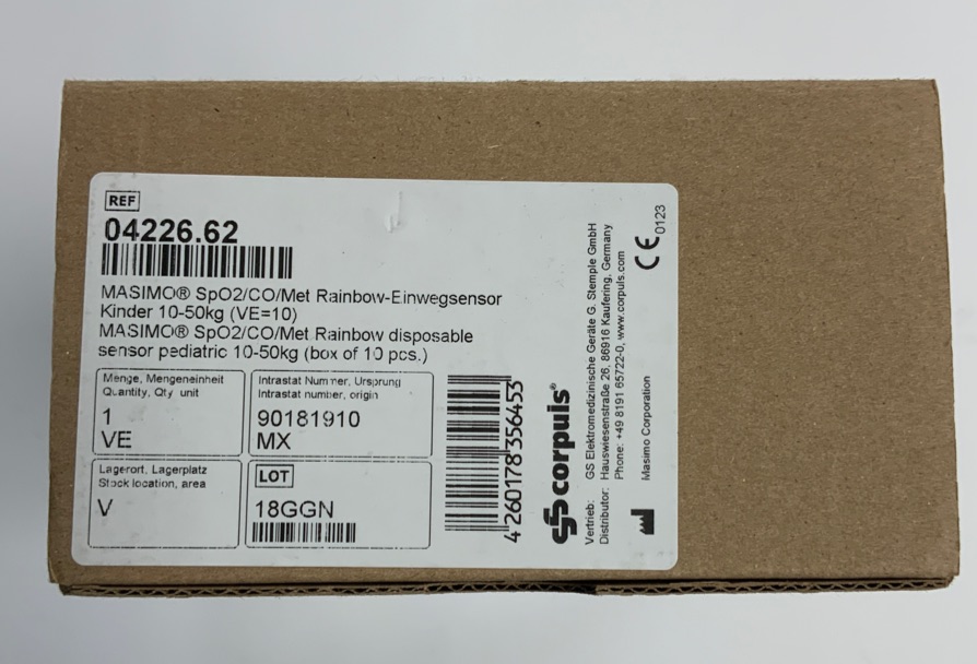 SpO2 Einwegs. Kinder 10-50 kg VE=10 Stück -Rainbow- Typ SpO2, SpCO, SpMet c³/c¹ SpO2 Einwegs. Kinder 10-50 kg VE=10 Stück -Rainbow- Typ SpO2, SpCO, SpMet c³/c¹